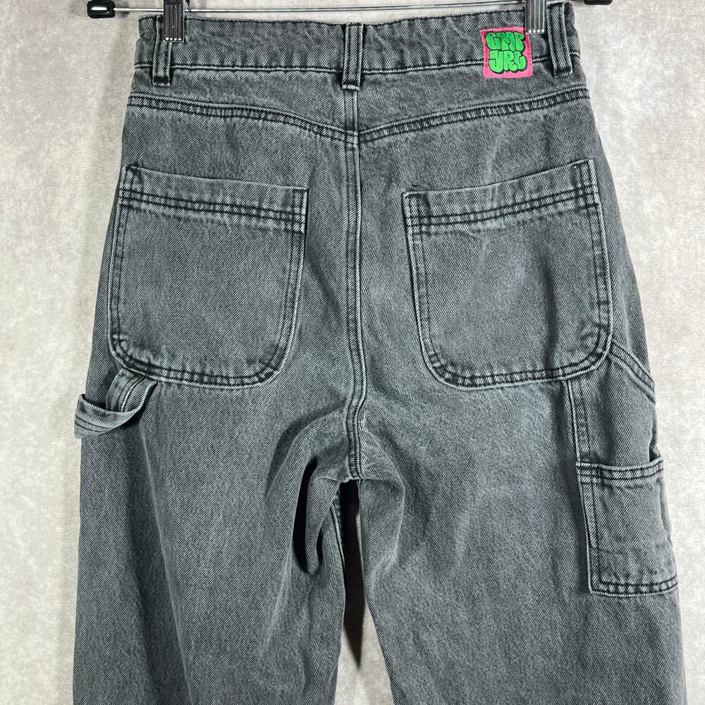 Empyre Tori Jeans Womens 3 Faded Black Denim Carpenter High Rise Skater Baggy